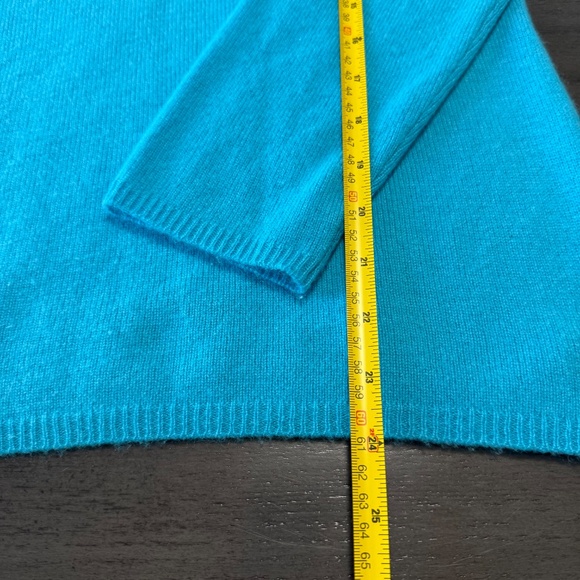 Peck And Peck 2-ply 100% Cashmere Aqua Pullover Sweater Size XL - Picture 5 of 7